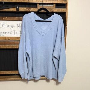 Aerie Soft blue V-Neck Sweater